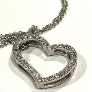 Beautiful silver color rhinestone necklace heart